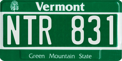 VT license plate NTR831