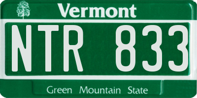VT license plate NTR833