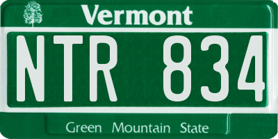 VT license plate NTR834