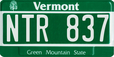 VT license plate NTR837