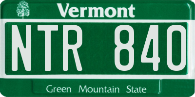 VT license plate NTR840