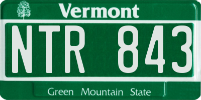 VT license plate NTR843