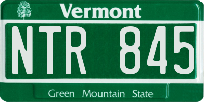 VT license plate NTR845
