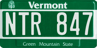 VT license plate NTR847