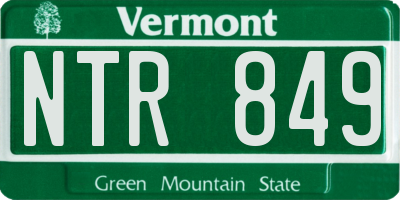 VT license plate NTR849