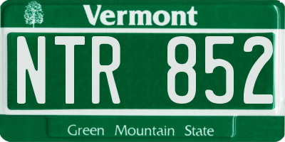 VT license plate NTR852
