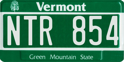 VT license plate NTR854