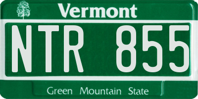 VT license plate NTR855