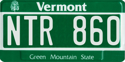 VT license plate NTR860