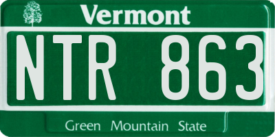 VT license plate NTR863
