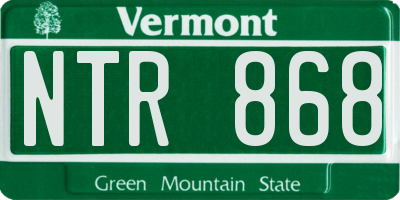 VT license plate NTR868