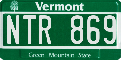 VT license plate NTR869