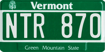 VT license plate NTR870
