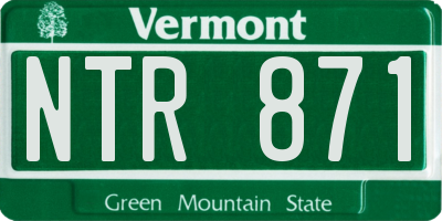 VT license plate NTR871