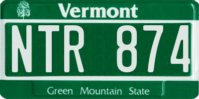 VT license plate NTR874