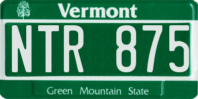 VT license plate NTR875