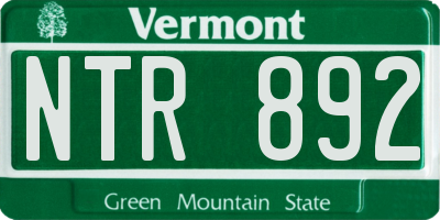 VT license plate NTR892