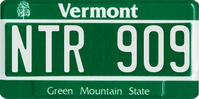 VT license plate NTR909