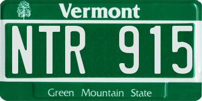 VT license plate NTR915