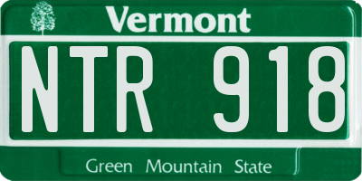 VT license plate NTR918