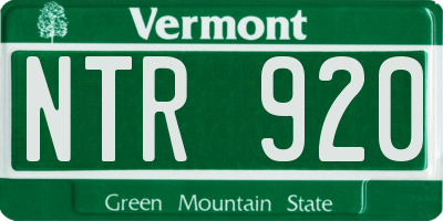 VT license plate NTR920