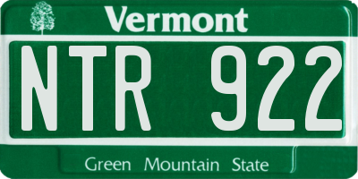 VT license plate NTR922