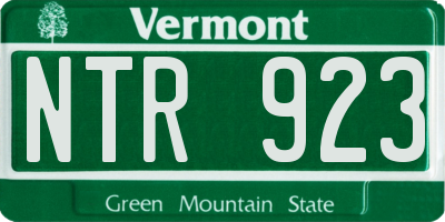 VT license plate NTR923