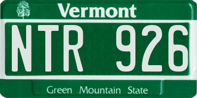VT license plate NTR926