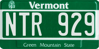 VT license plate NTR929