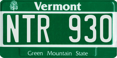 VT license plate NTR930