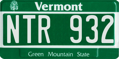 VT license plate NTR932