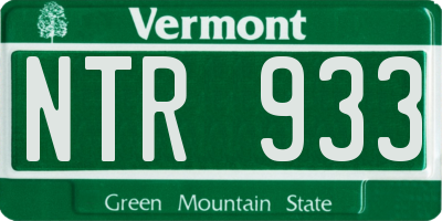 VT license plate NTR933