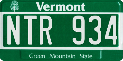 VT license plate NTR934
