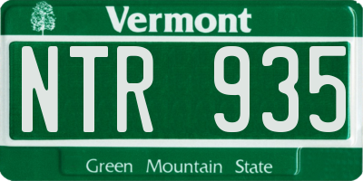 VT license plate NTR935