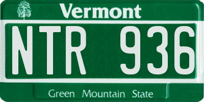VT license plate NTR936