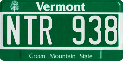 VT license plate NTR938