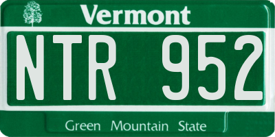 VT license plate NTR952