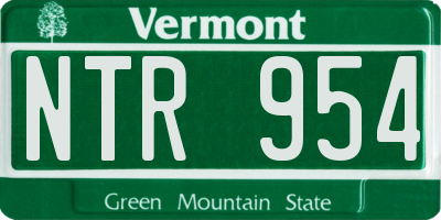 VT license plate NTR954