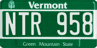 VT license plate NTR958