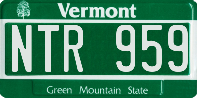 VT license plate NTR959