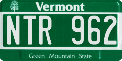 VT license plate NTR962