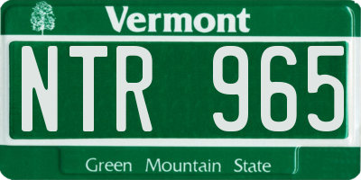 VT license plate NTR965