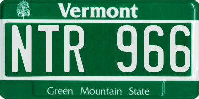 VT license plate NTR966