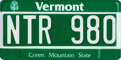 VT license plate NTR980