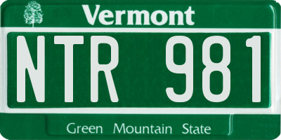 VT license plate NTR981