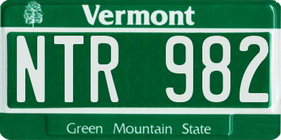 VT license plate NTR982