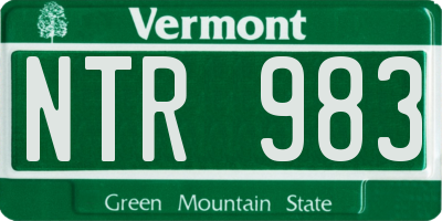 VT license plate NTR983