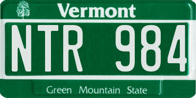 VT license plate NTR984