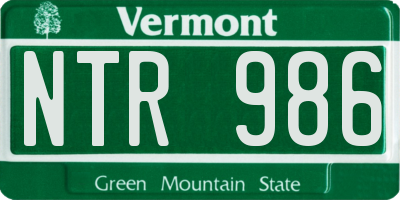 VT license plate NTR986