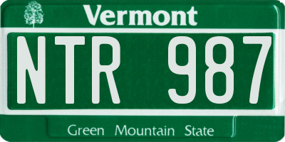 VT license plate NTR987